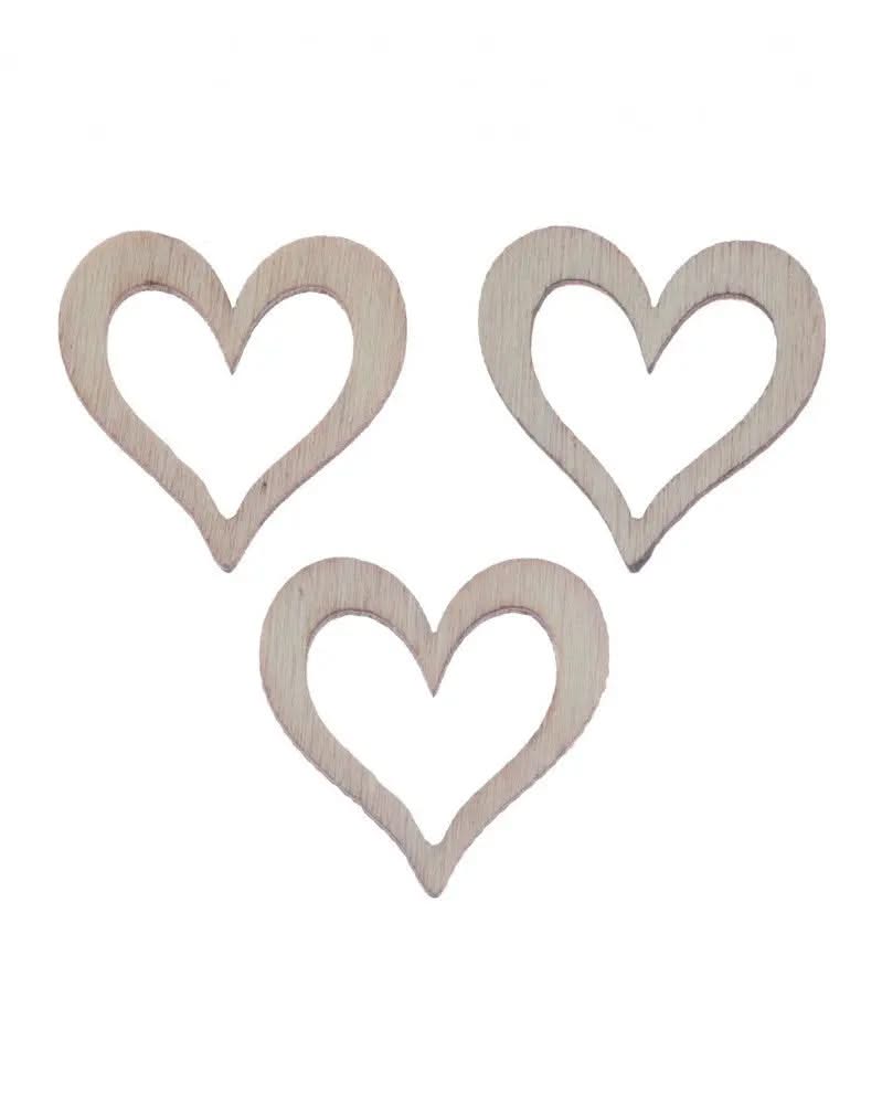 Streuteile Herzen Holz 15St natur2,4x2,4x0,3cm, Pappel - Kidis Art