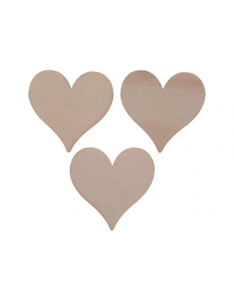 Streuteile Herzen Holz 7St natur 3,6x3,6x0,3cm, Pappel - Kidis Art