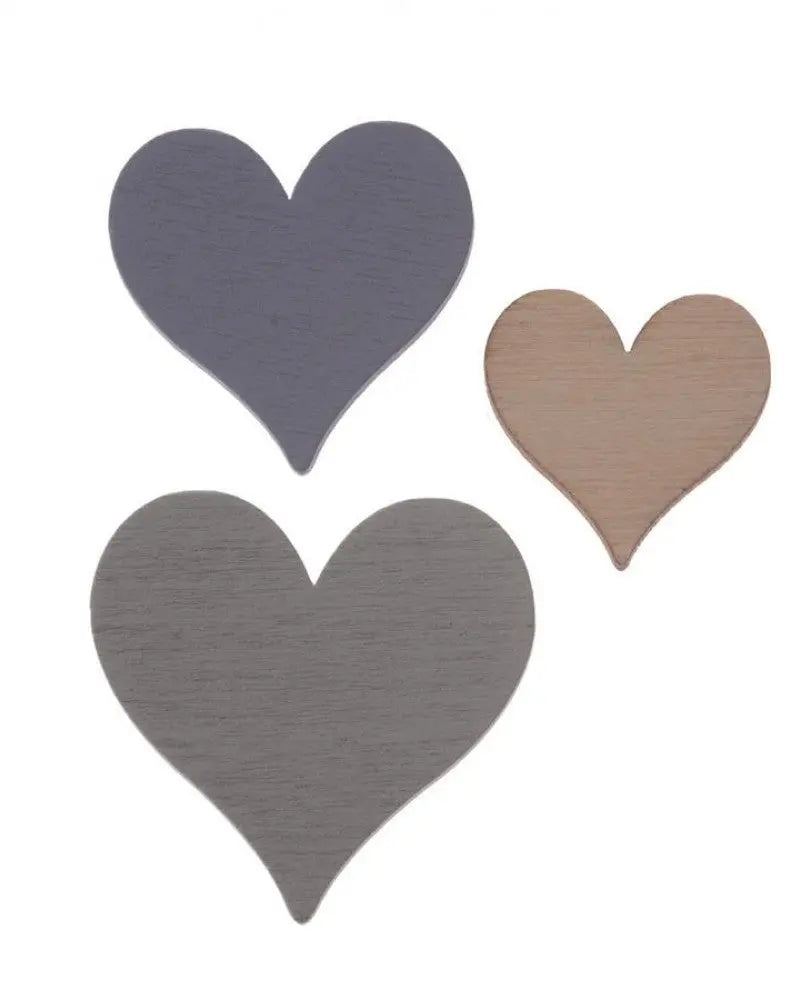 Streuteile Herzen Holz 9St mix 2,3-3,5cm, Pappel