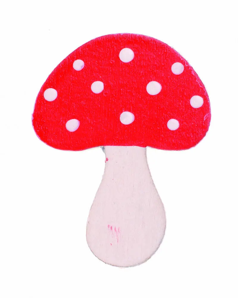 Streuteile Pilz 4cm 6St Sperrholz rot