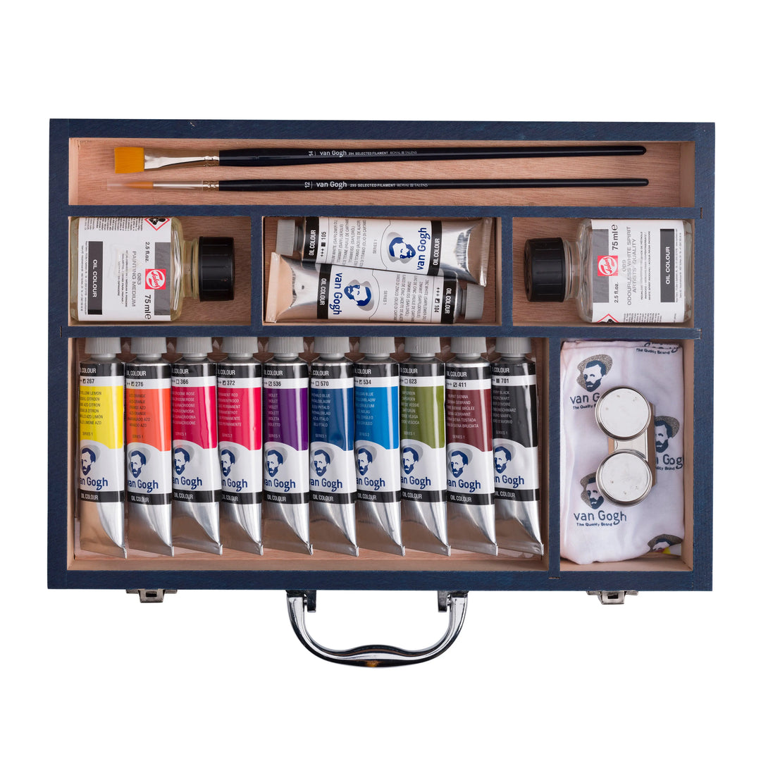 Van Gogh Ölfarben-Starterbox XL | 12 x 40 ml + Zubehör