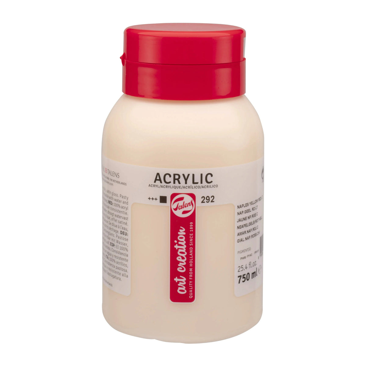 Talens Art Creation Acrylfarbe Flasche 750 ml Neapelgelb Rot Hell 292 - Kidis Art