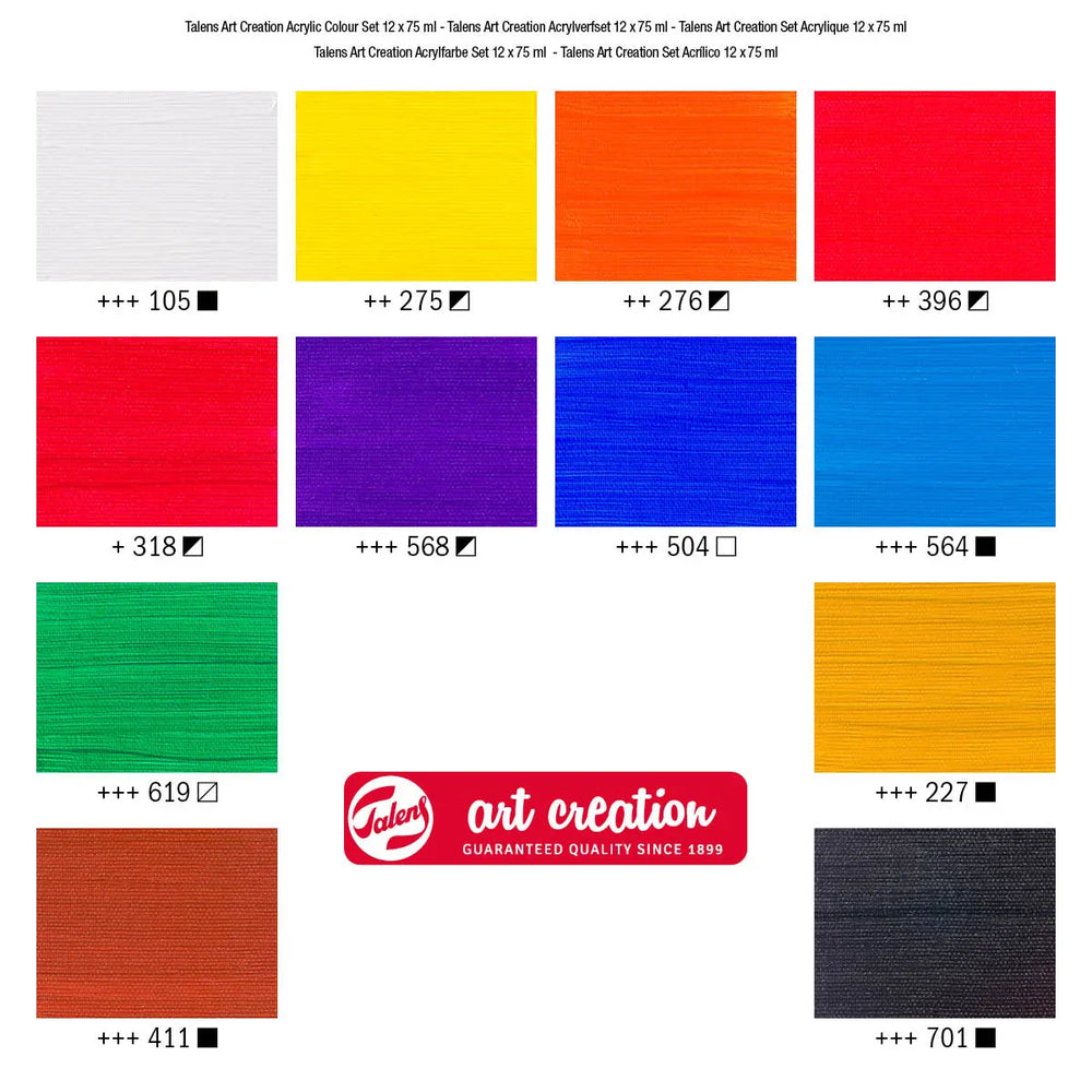 Talens Art Creation Acrylfarbe Set 12 x 75 ml Talents Art Creation
