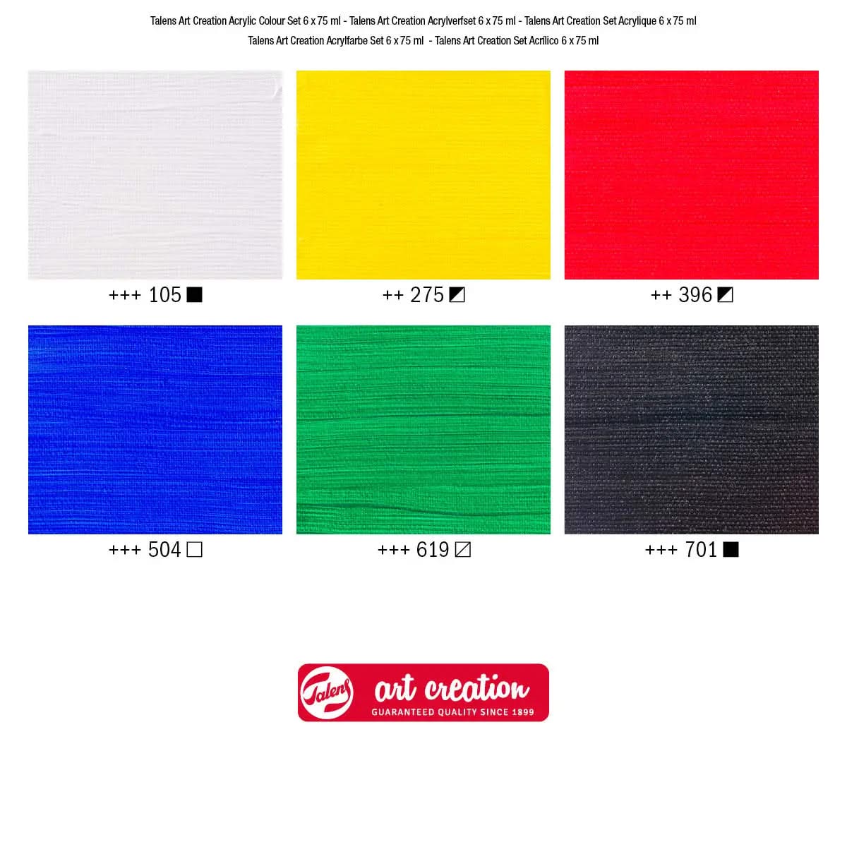 Talens Art Creation Acrylfarbe Set 6 x 75 ml - Kidis Art