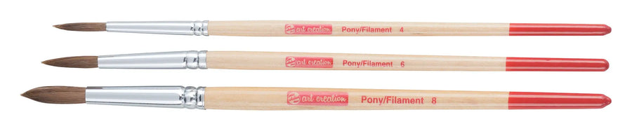 Talens Art Creation Aquarellpinselset 3 Rund - Ponyhaar/Polyester
