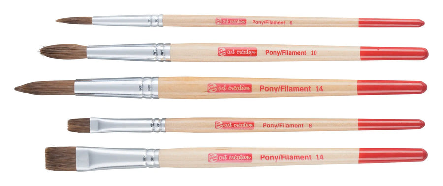 Talens Art Creation Aquarellpinselset 5 - Ponyhaar/Polyester