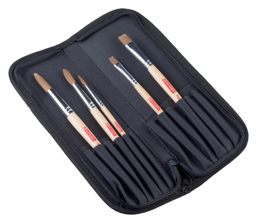 Talens Art Creation Aquarellpinselset 5 mit Organizer - Ponyhaar/Polyester