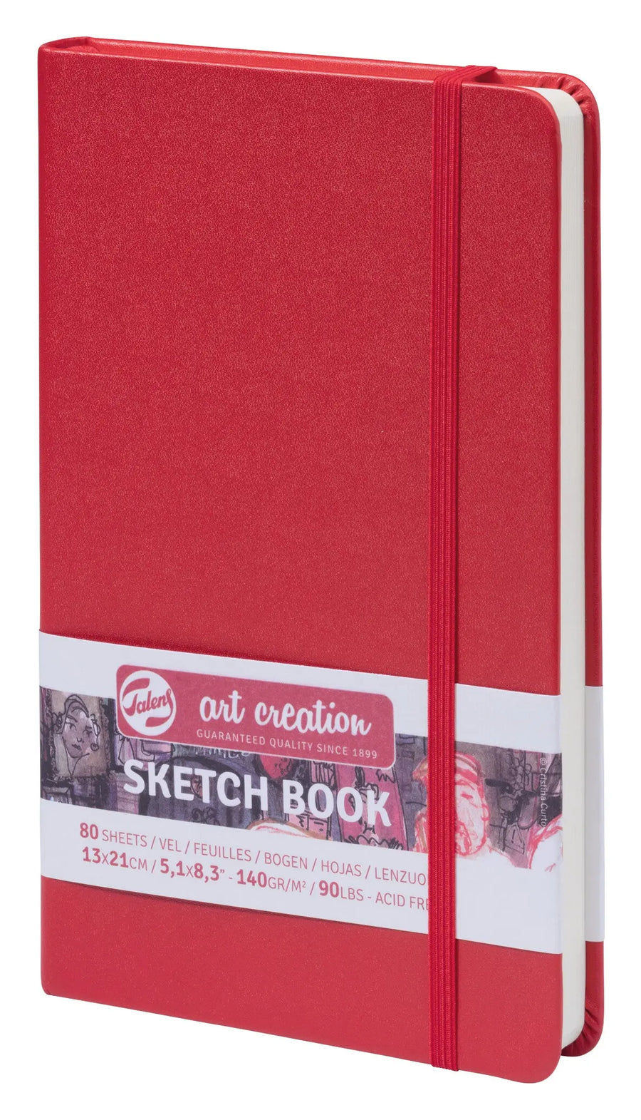 Talens Art Creation Skizzenbuch Rot 13 x 21 cm 140 g 80 Bogen
