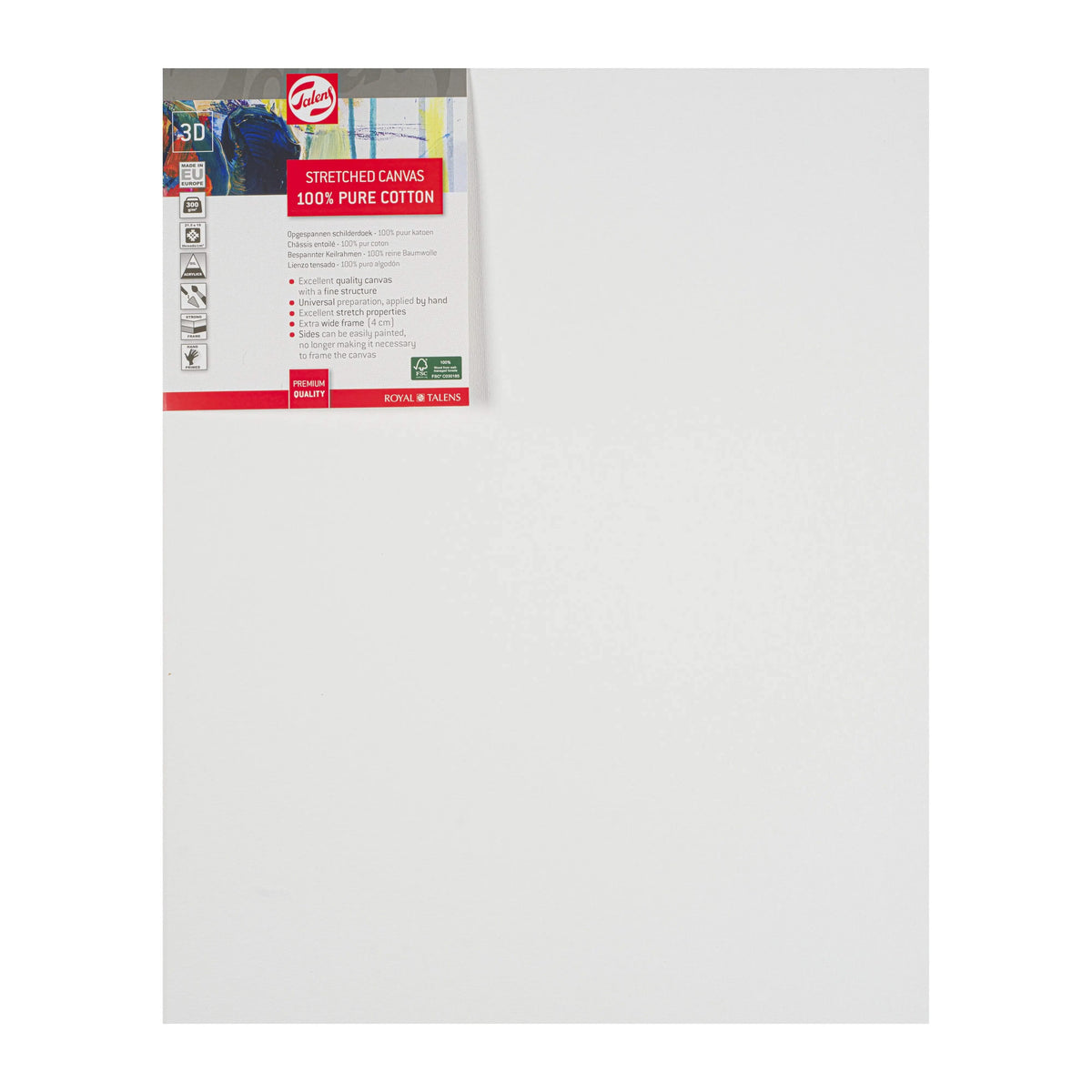 Talens Bespannter Keilrahmen Baumwolle 3D 40 x 50 cm - Kidis Art