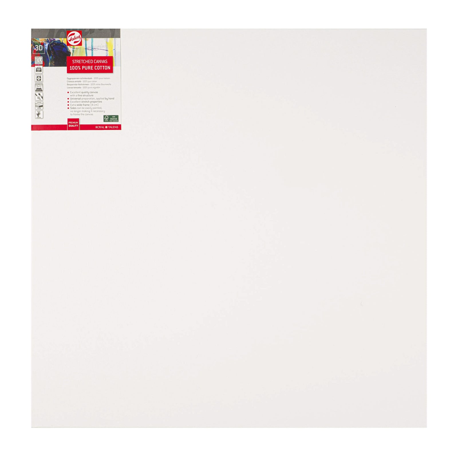 Talens Bespannter Keilrahmen Baumwolle 3D 70 x 70 cm - Kidis Art