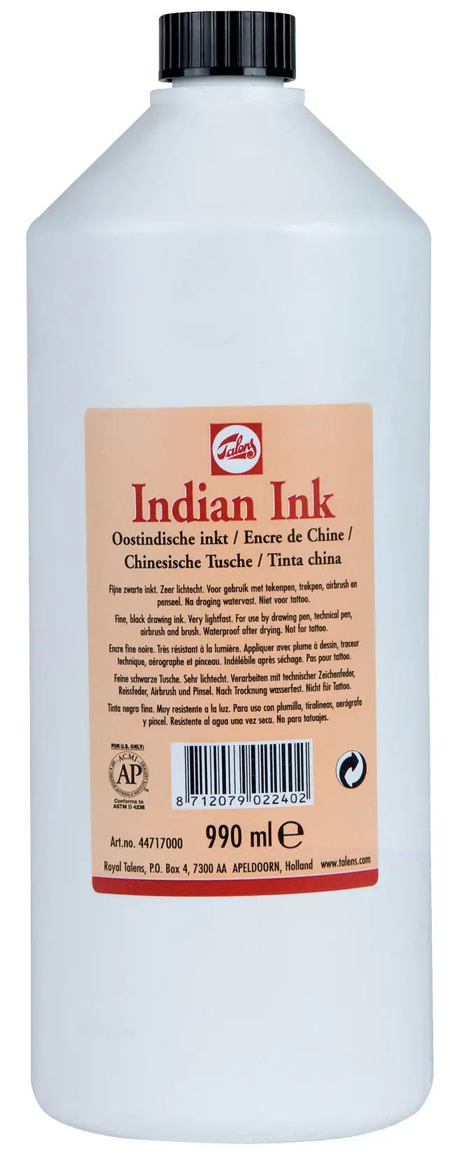 Talens Chinesische Tusche Flasche 990 ml Schwarz 700