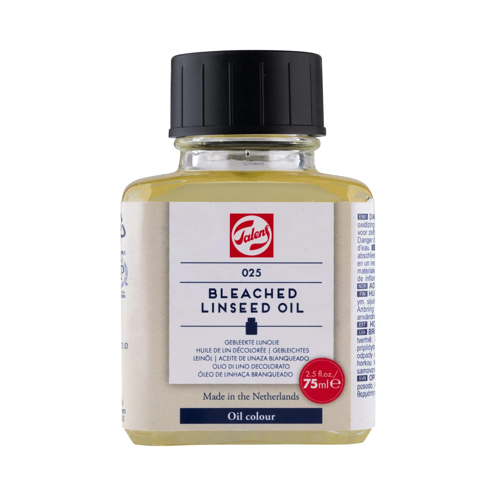 Talens Gebleichtes Leinöl 025 Flasche 75 ml - Kidis Art