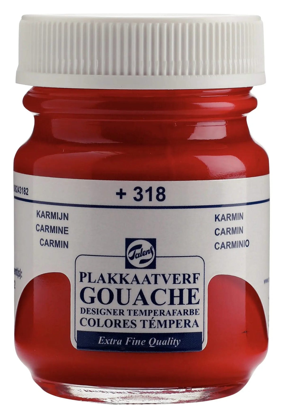 Talens Gouache Extra Fine Quality Flasche 50 ml Karmin 318 - Kidis Art