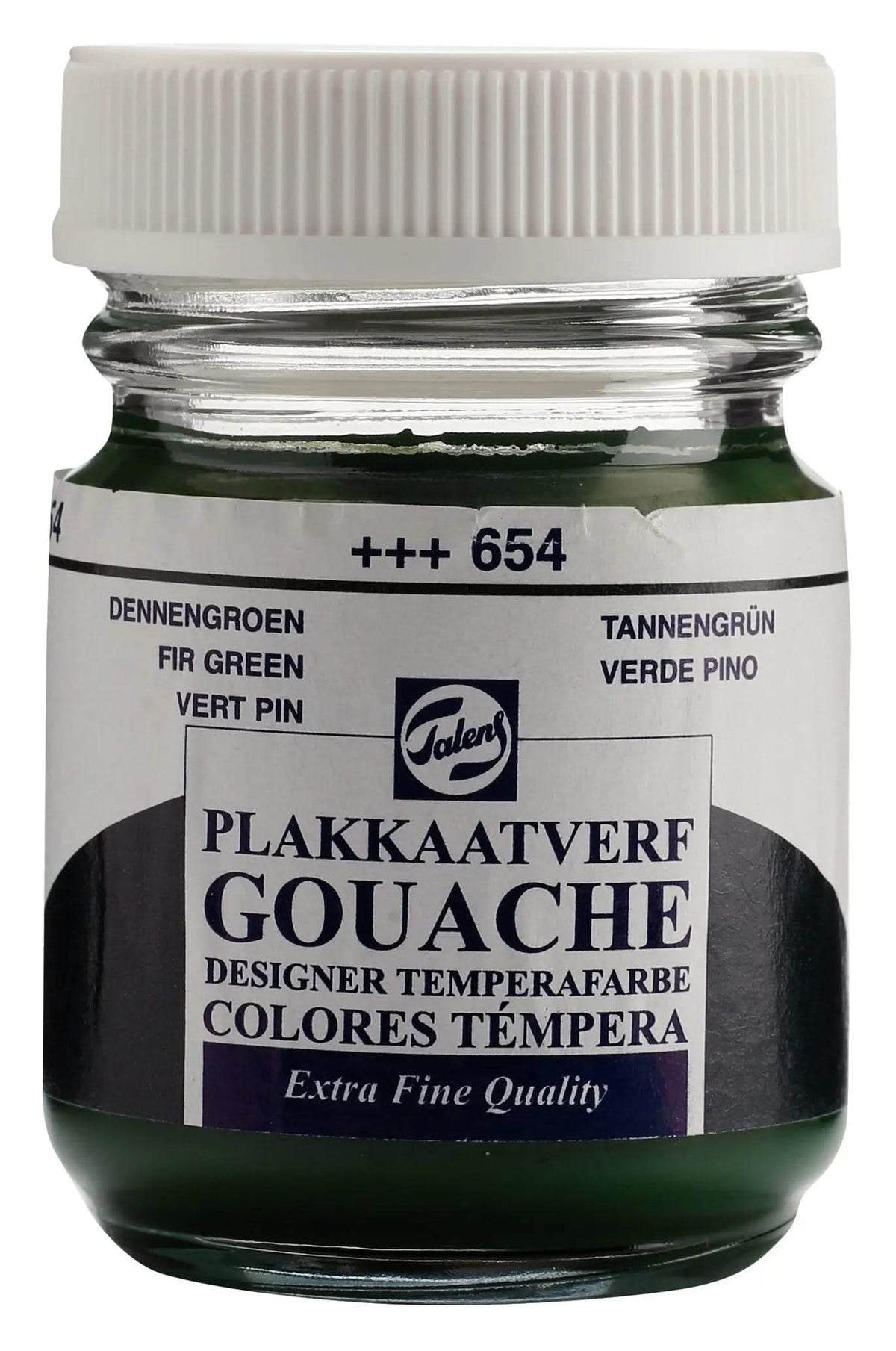 Talens Gouache Extra Fine Quality Flasche 50 ml Tannengrün 654 - Kidis Art
