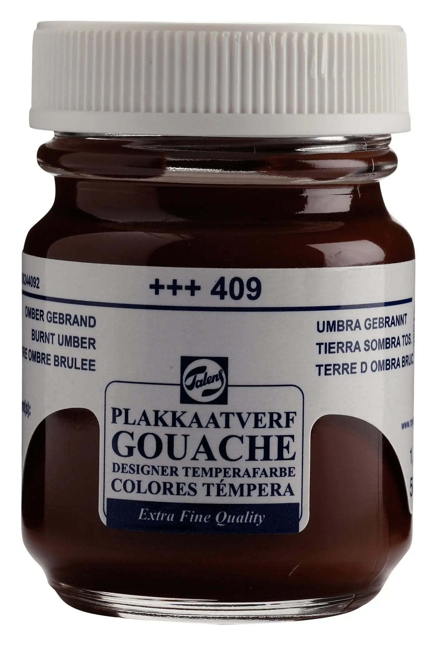 Talens Gouache Extra Fine Quality Flasche 50 ml Umbra Gebrannt 409 - Kidis Art