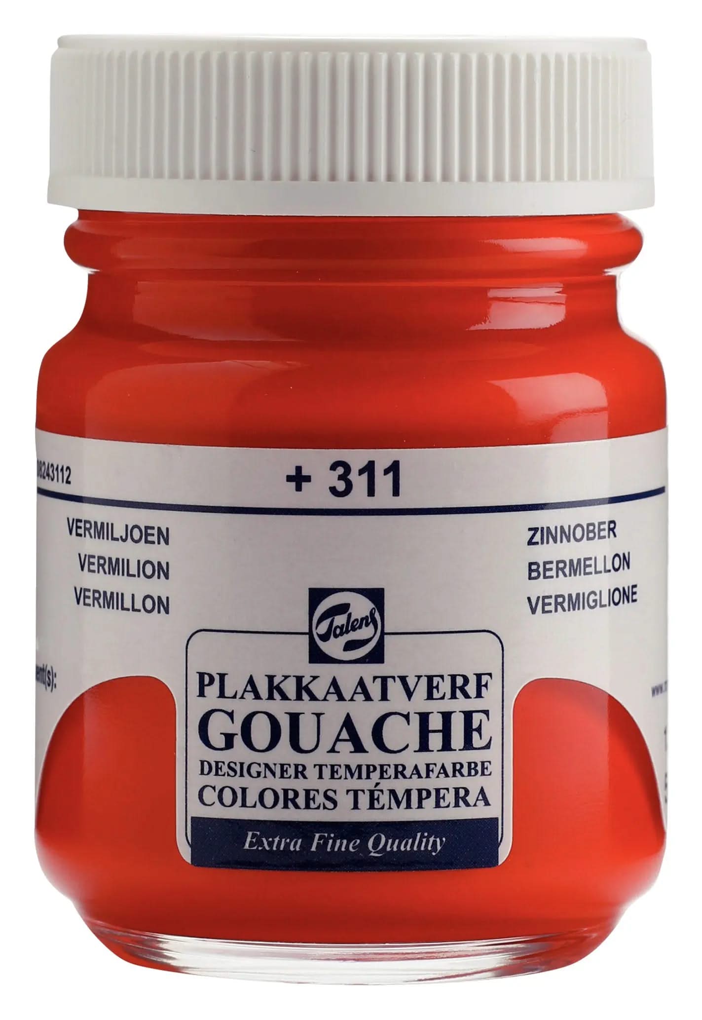 Talens Gouache Extra Fine Quality Flasche 50 ml Zinnober 311 - Kidis Art