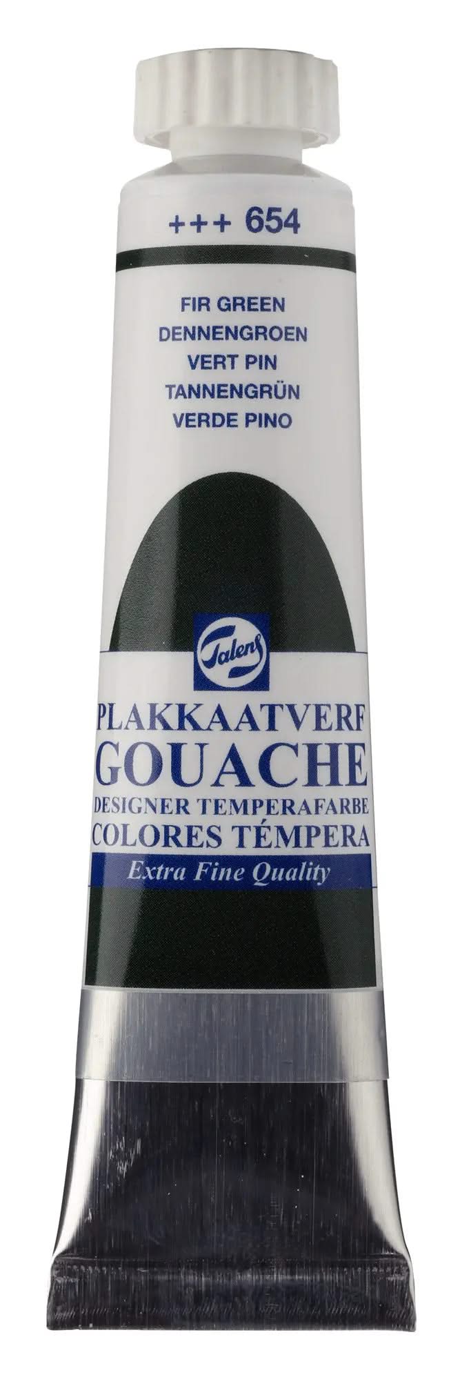 Talens Gouache Extra Fine Quality Tube 20 ml Tannengrün 654 - Kidis Art