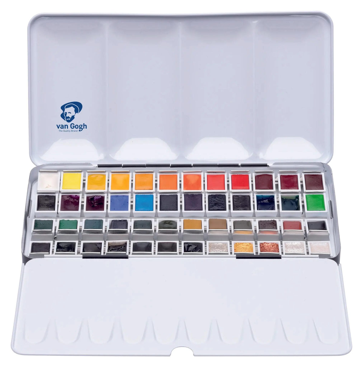 Van Gogh Aquarell-Set im Metallkasten mit 48 Farben in halbe Näpfchen - Kidis Art