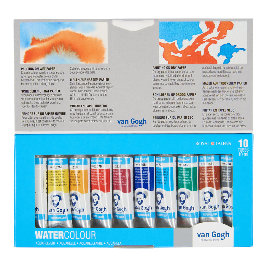 Van Gogh Aquarell-Set mit 10 Farben in 10 ml-Tuben