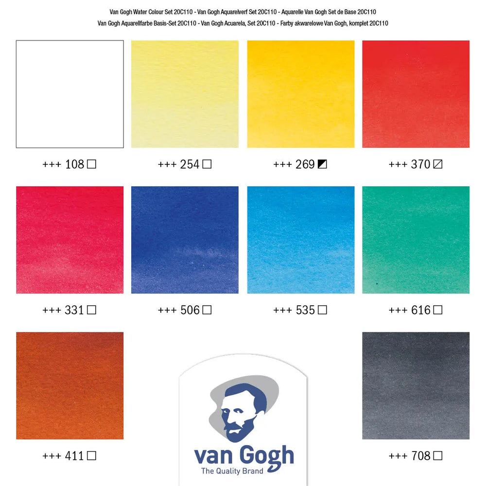 Van Gogh Aquarell-Set mit 10 Farben in 10 ml-Tuben Van Gogh