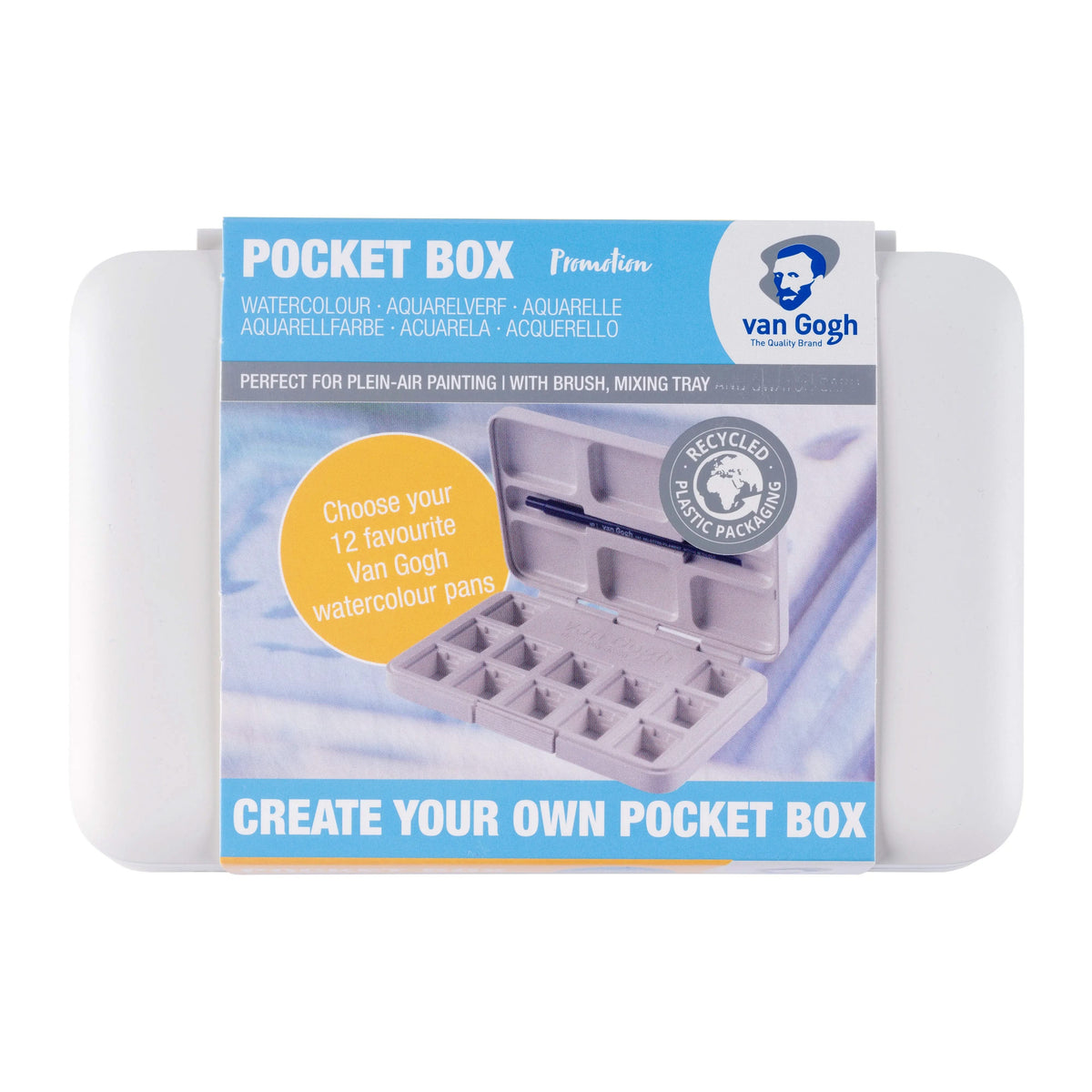 Van Gogh Aquarellfarben 10 Leere Pocketboxen Weiß - Promo Display - Kidis Art