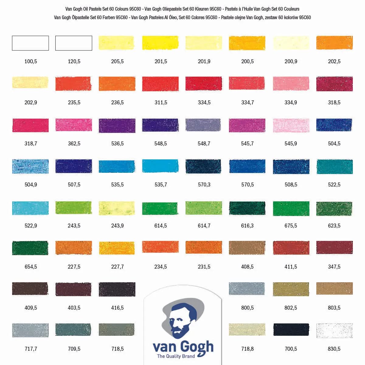Van Gogh Komplett-Set Öl-Pastelle mit 60 Farben - Kidis Art