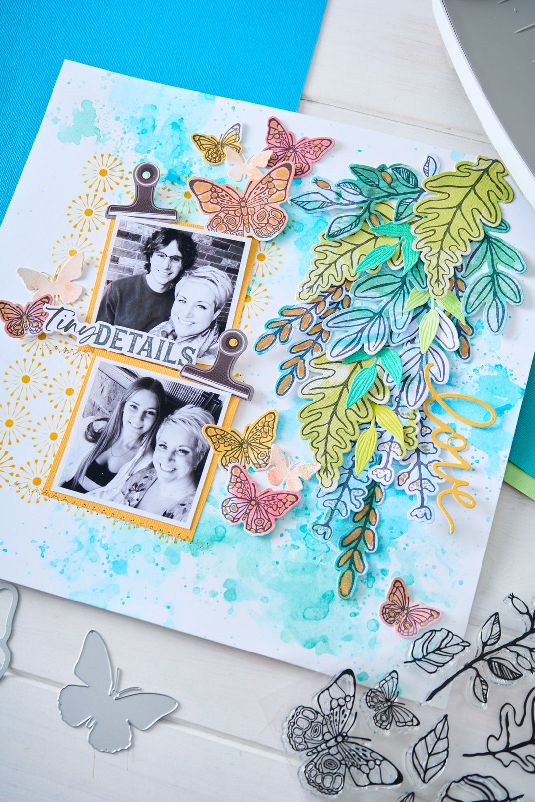 Clear Stamps Set 12er-Pack mit 26er-Pack Framelits Stanzschablonen Greenery Layers #1 von Vic