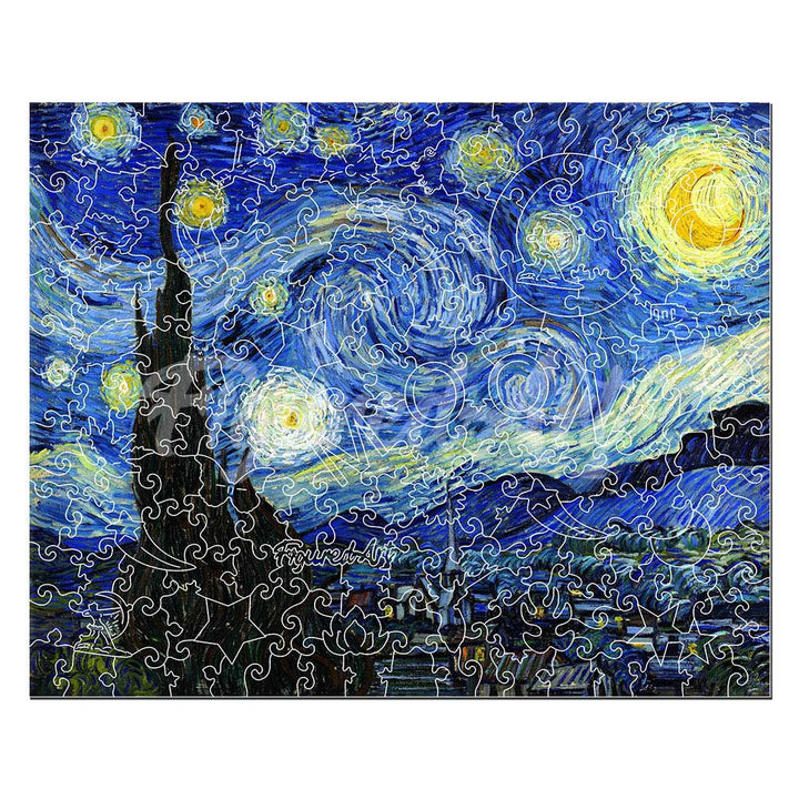 Holzpuzzle 2D Design - Sternennacht von Van Gogh