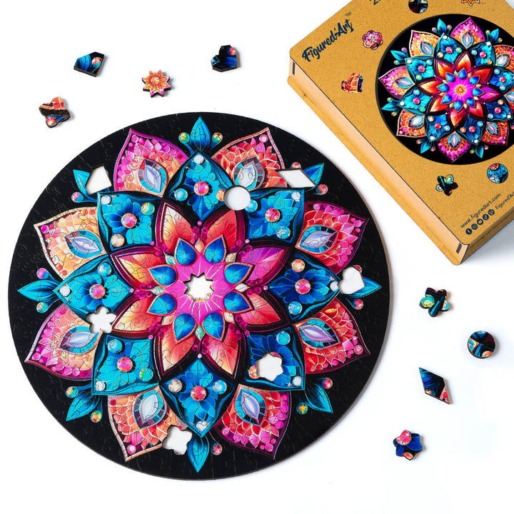 Holzpuzzle 2D Design Kaleidoscope-Mandala 