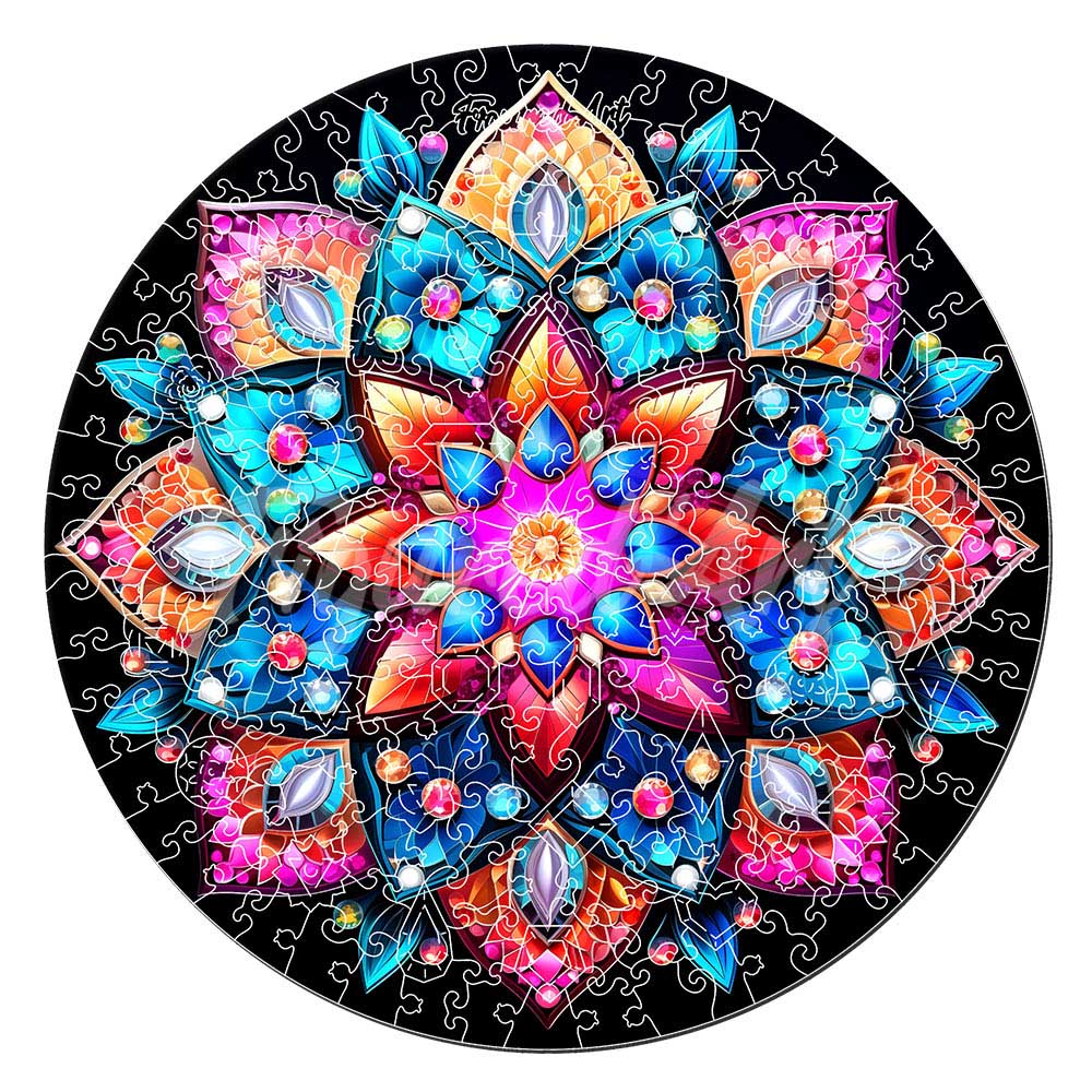 Holzpuzzle 2D Design Kaleidoscope-Mandala 