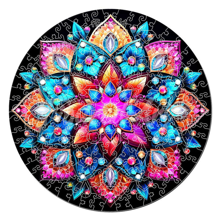 Holzpuzzle 2D Design Kaleidoscope-Mandala 
