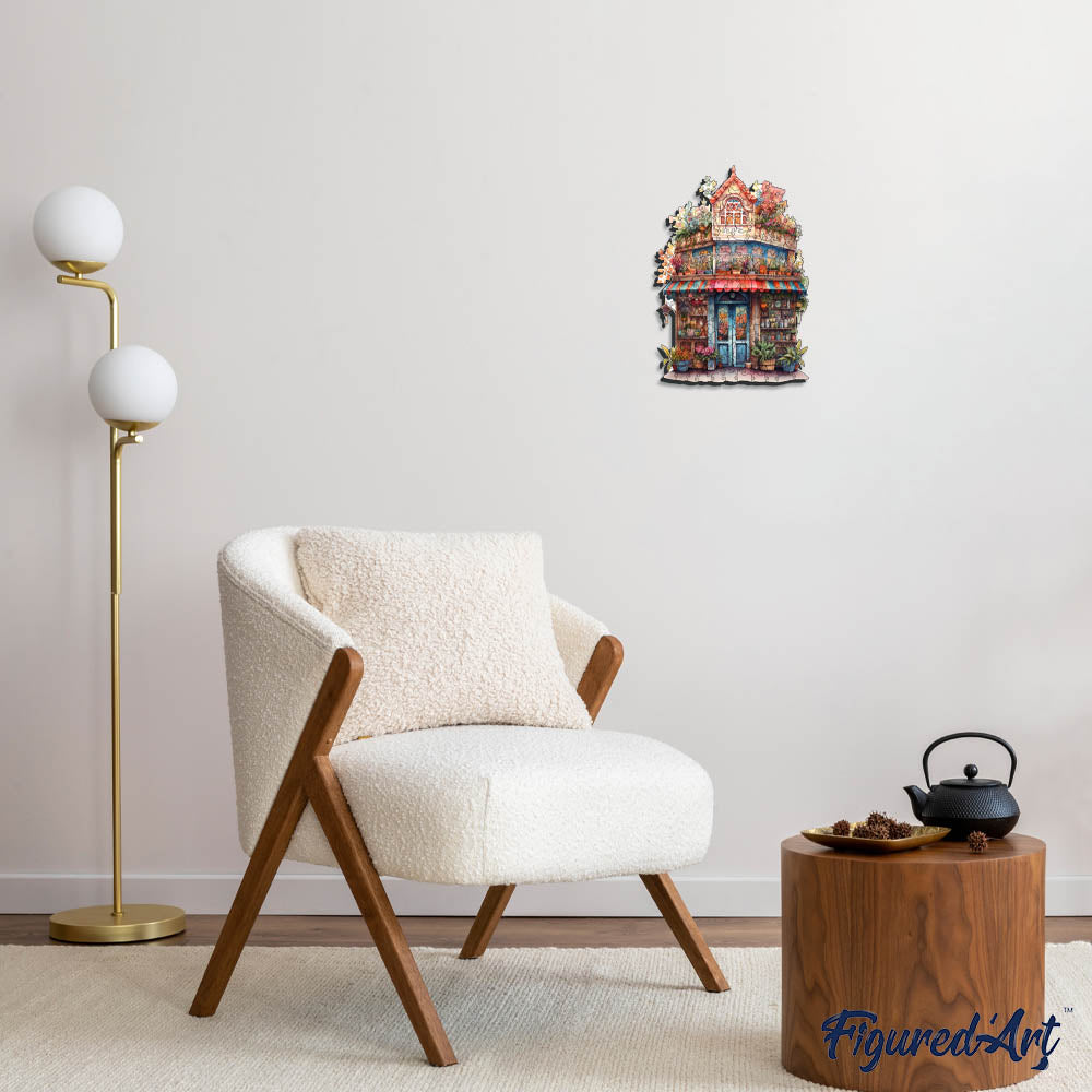 Holzpuzzle 2D Design Verspielter Florist 