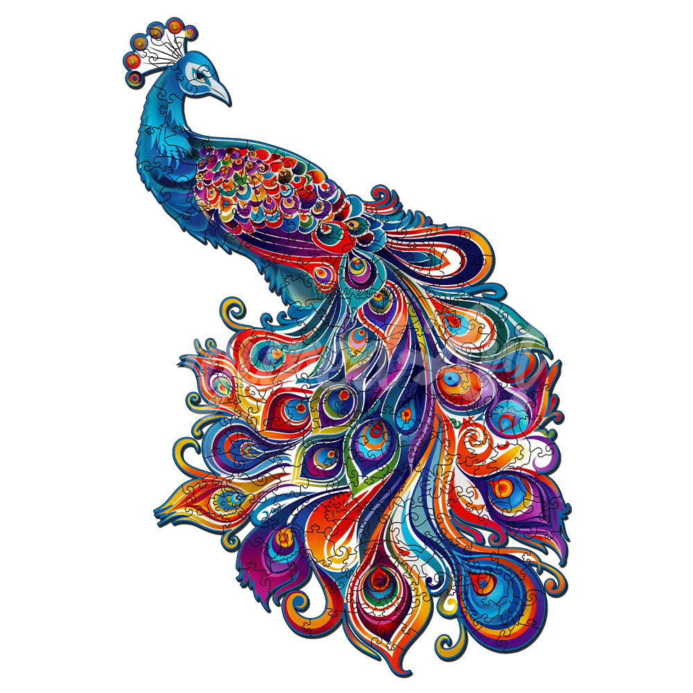 Holzpuzzle 2D Design – Pfau - Kidis Art