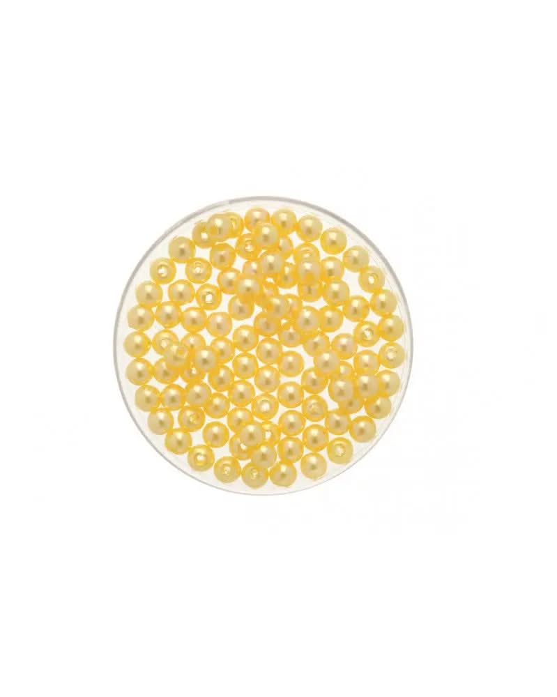 Wachsperlen hellgelb 6mm 60St - Kidis Art