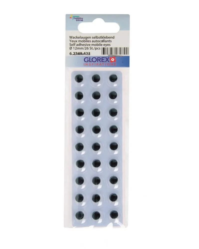 Wackelaugen 12mm rund SB 27St - Kidis Art