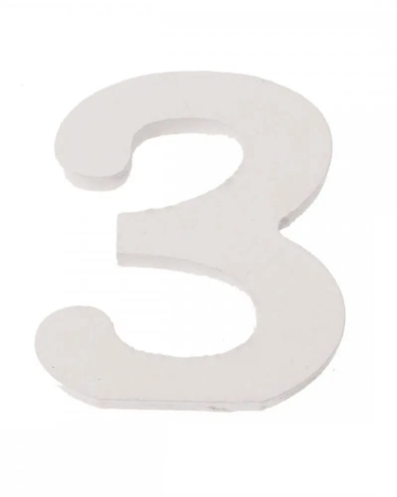 Zahl 3 MDF 5,5x0,9cm 1St - Kidis Art