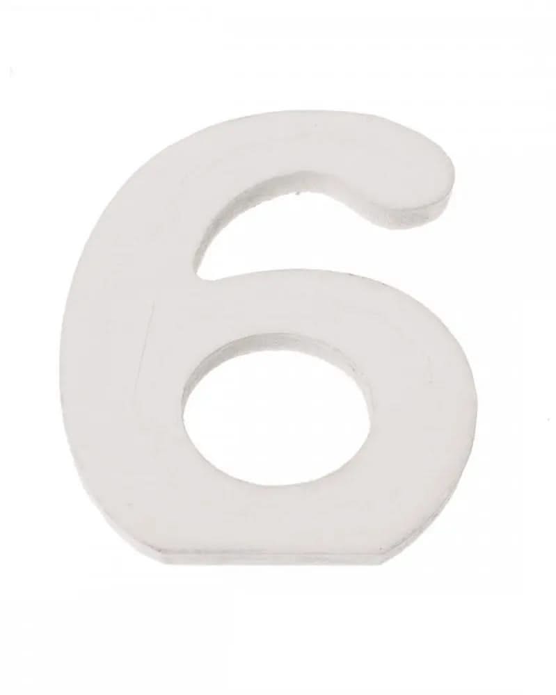 Zahl 6 MDF 5,5x0,9cm 1St - Kidis Art