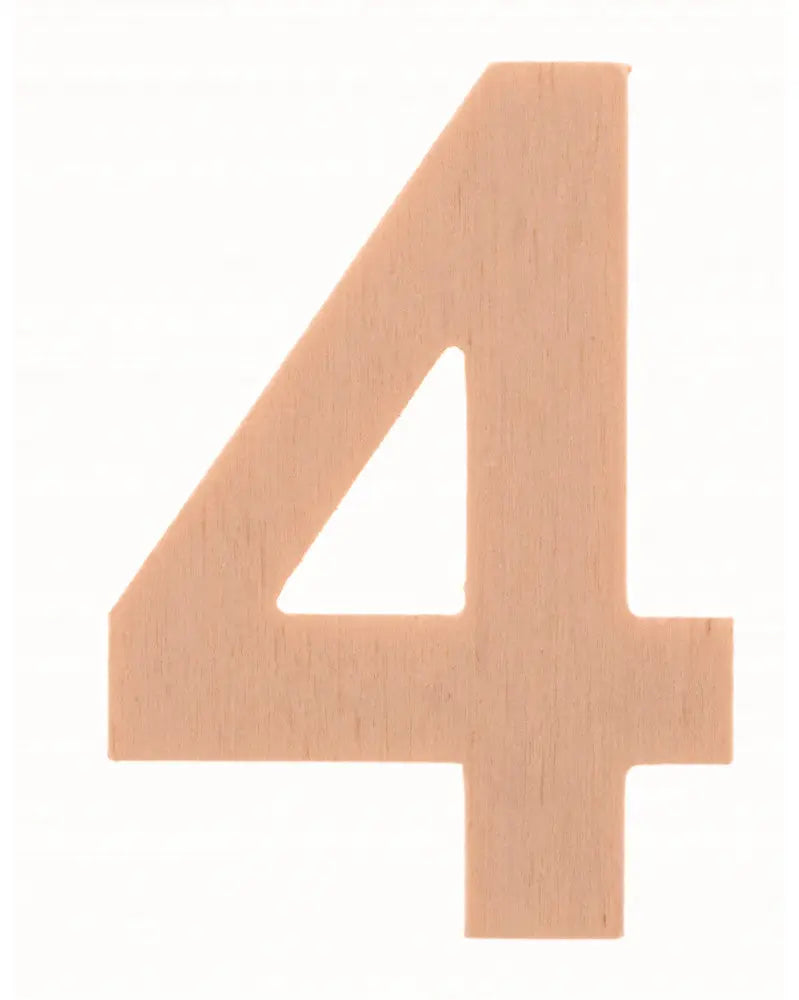 Zahl "4" 6cm Pappel FSC