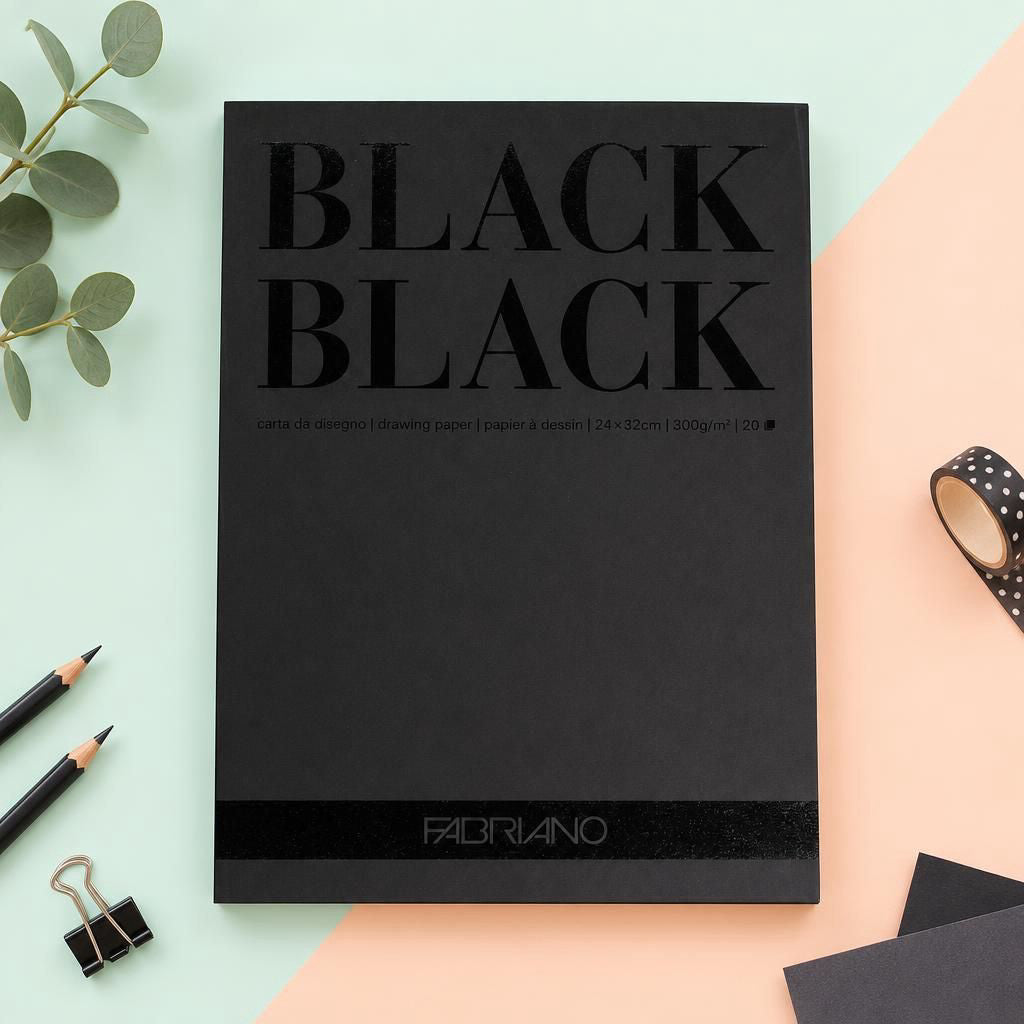 Generiert: [a7f0d4a1-4ab6-48f6-ab0d-7a5bacc5cccf] Hauptbild – Fabriano Black Black Block - 24 x 32 cm - 20 Blatt