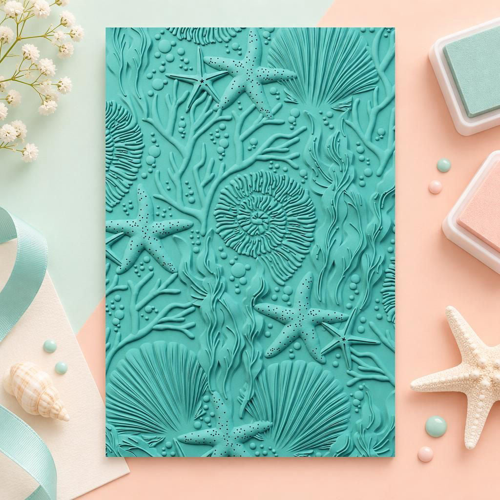 Generiert: [ad634a2f-dff4-4e17-a4e9-ff38d821698e] Hauptbild – 3-D Textured Impressions Prägefolder - Under the Sea by Kath Breen