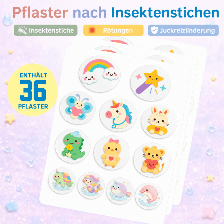 After-Mückenstich Pflaster | 36 Hydrokolloid-Patches - Kidis Art