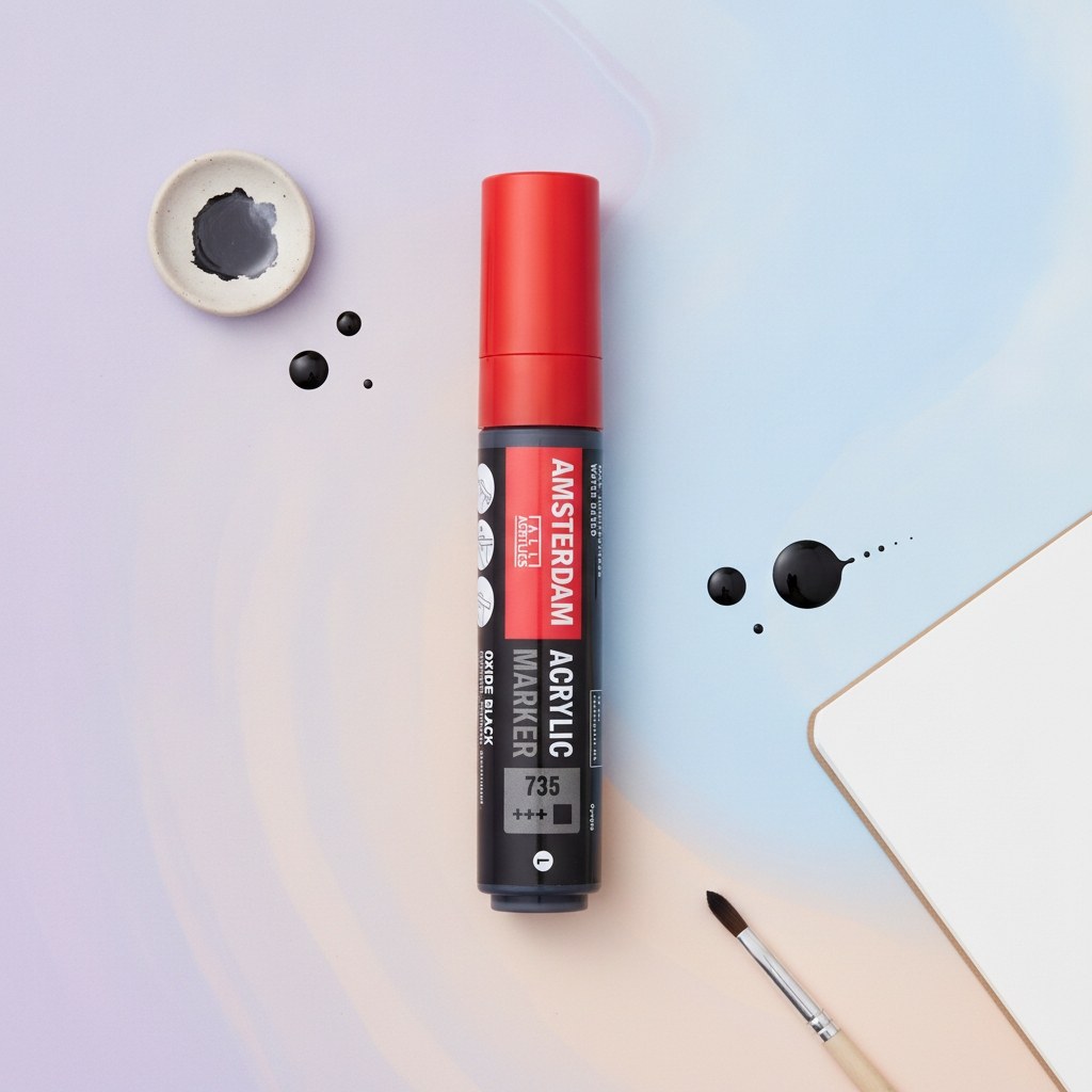 Amsterdam Acrylic Marker 15 mm Oxidschwarz 735 - Kidis Art