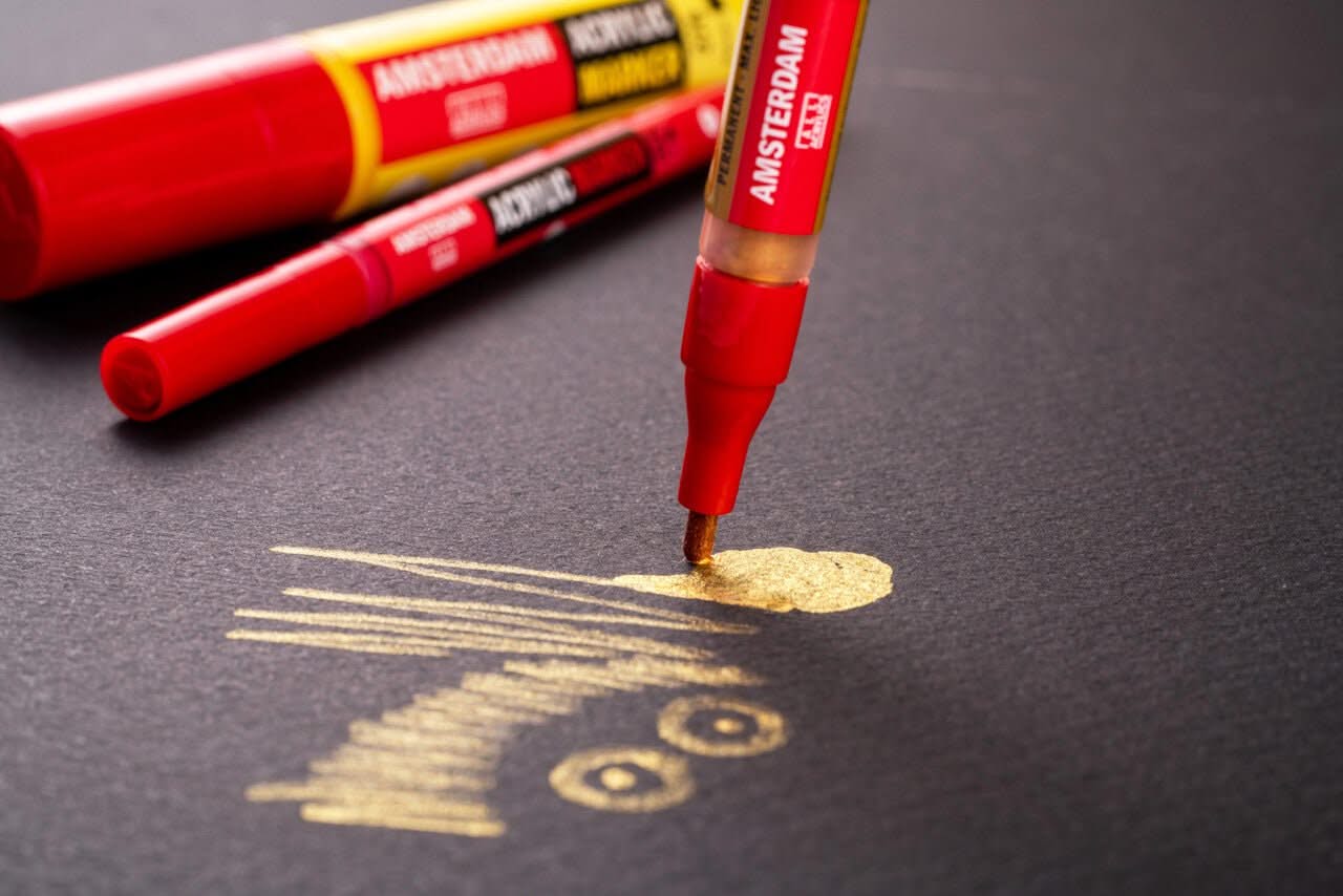 Amsterdam Acrylic Marker 2 mm Silber 800 - Kidis Art