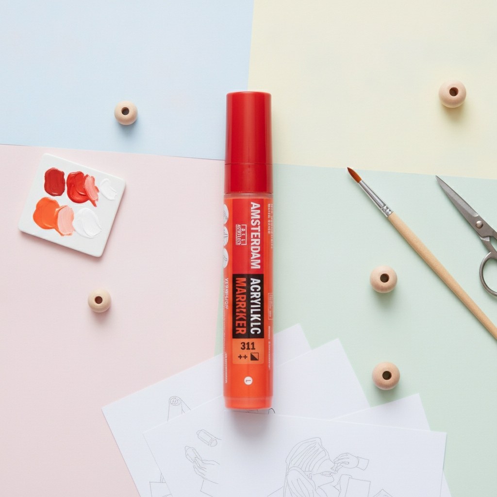 Amsterdam Acrylic Marker 15 mm Zinnober 311 - Kidis Art