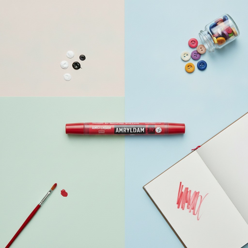 Amsterdam Acrylic Marker 2 mm Karmin 318 - Kidis Art