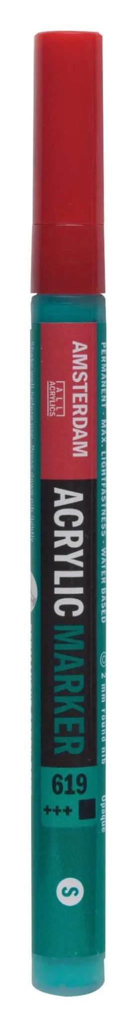 Amsterdam Acrylic Marker 2 mm Permanentgrün Dunkel 619 - Kidis Art