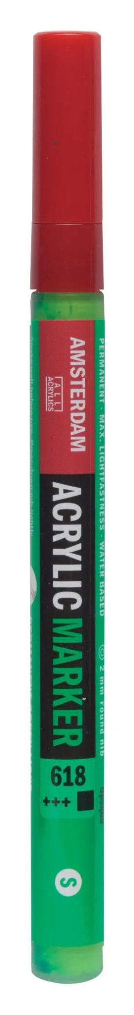 Amsterdam Acrylic Marker 2 mm Permanentgrün Hell 618 - Kidis Art