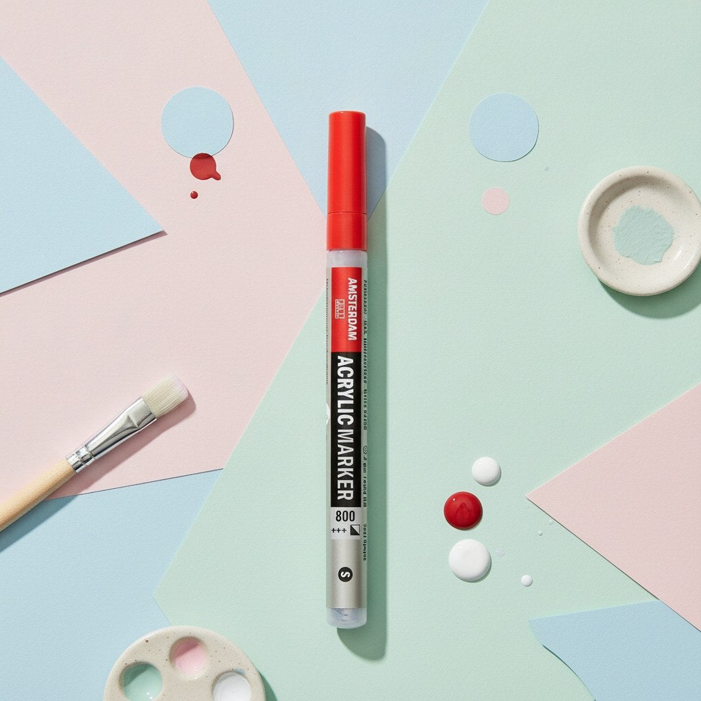 Amsterdam Acrylic Marker 2 mm Silber 800 - Kidis Art