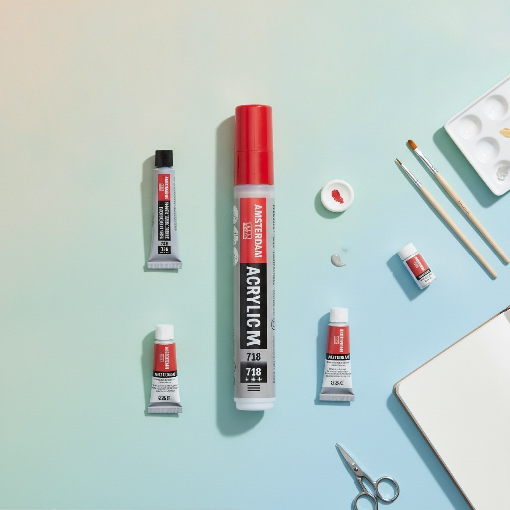 Amsterdam Acrylic Marker 4 mm Warmgrau 718 - Kidis Art