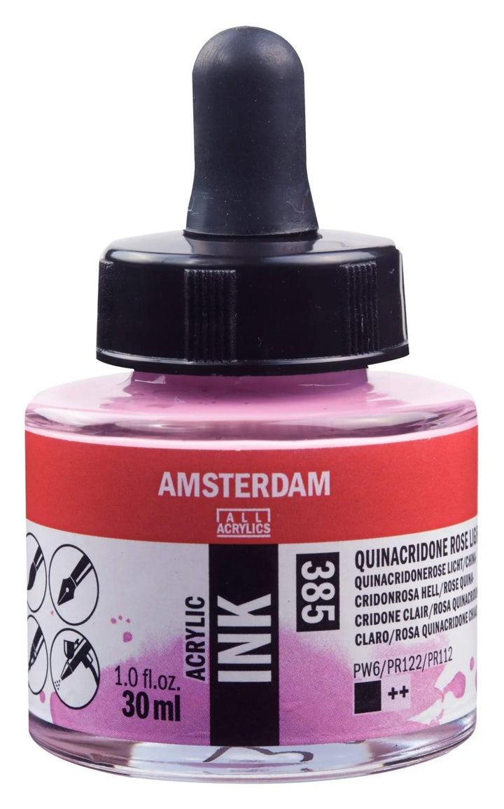 Amsterdam Acrylic Tinte Flasche 30 ml Chinacridonrosa Hell 385 - Kidis Art